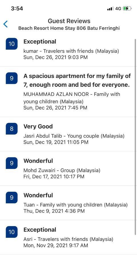 Beach Resort 7 Home Stay Sri Sayang Apartment Batu Ferringhi 3Bedroom מראה חיצוני תמונה